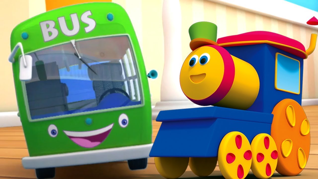 bob trem  Rodas no ônibus  Rimas do bebê  Bob The Train  Wheels On The Bus  Rhyme Songs