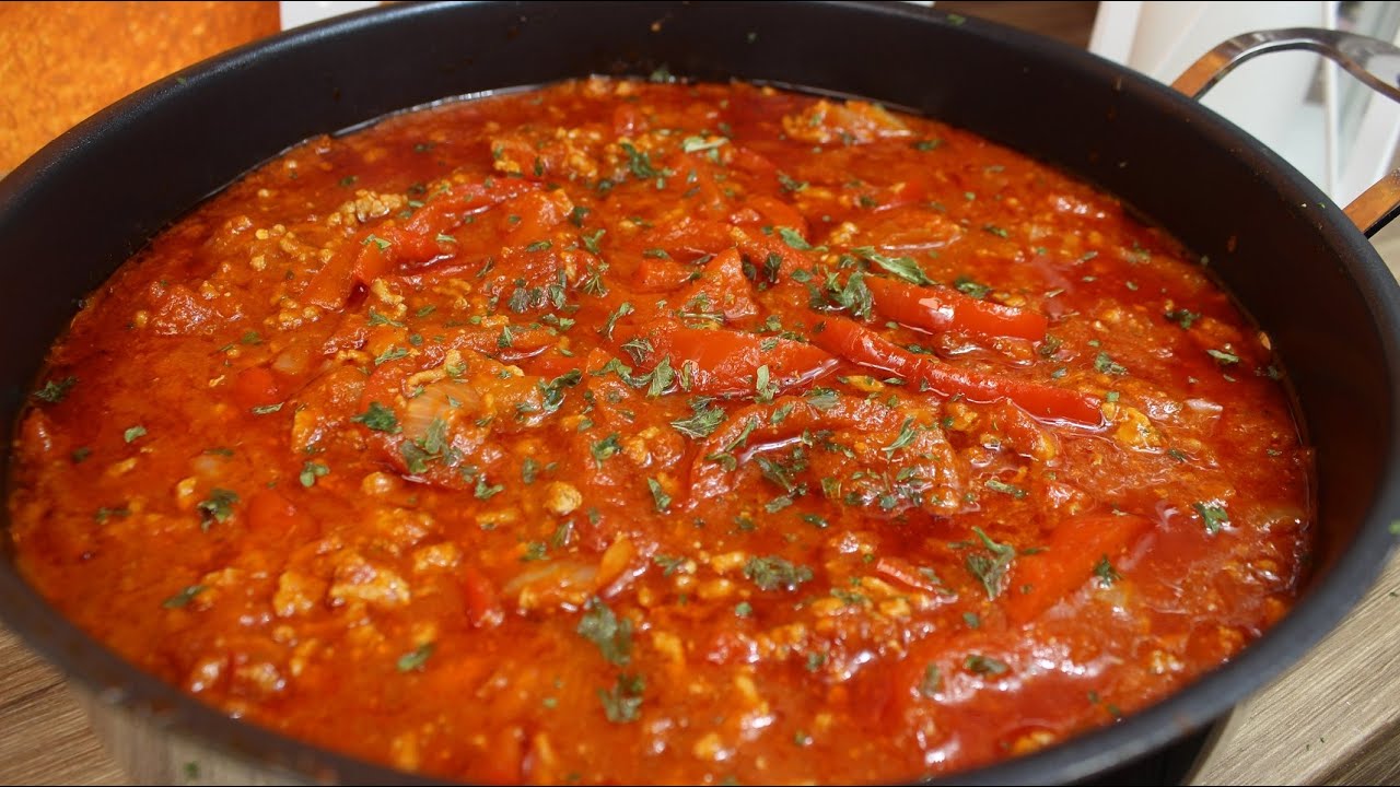 Рецепт сковороды с фаршем из паприки, очень просто, быстро и вкусно, горшочек с паприкой