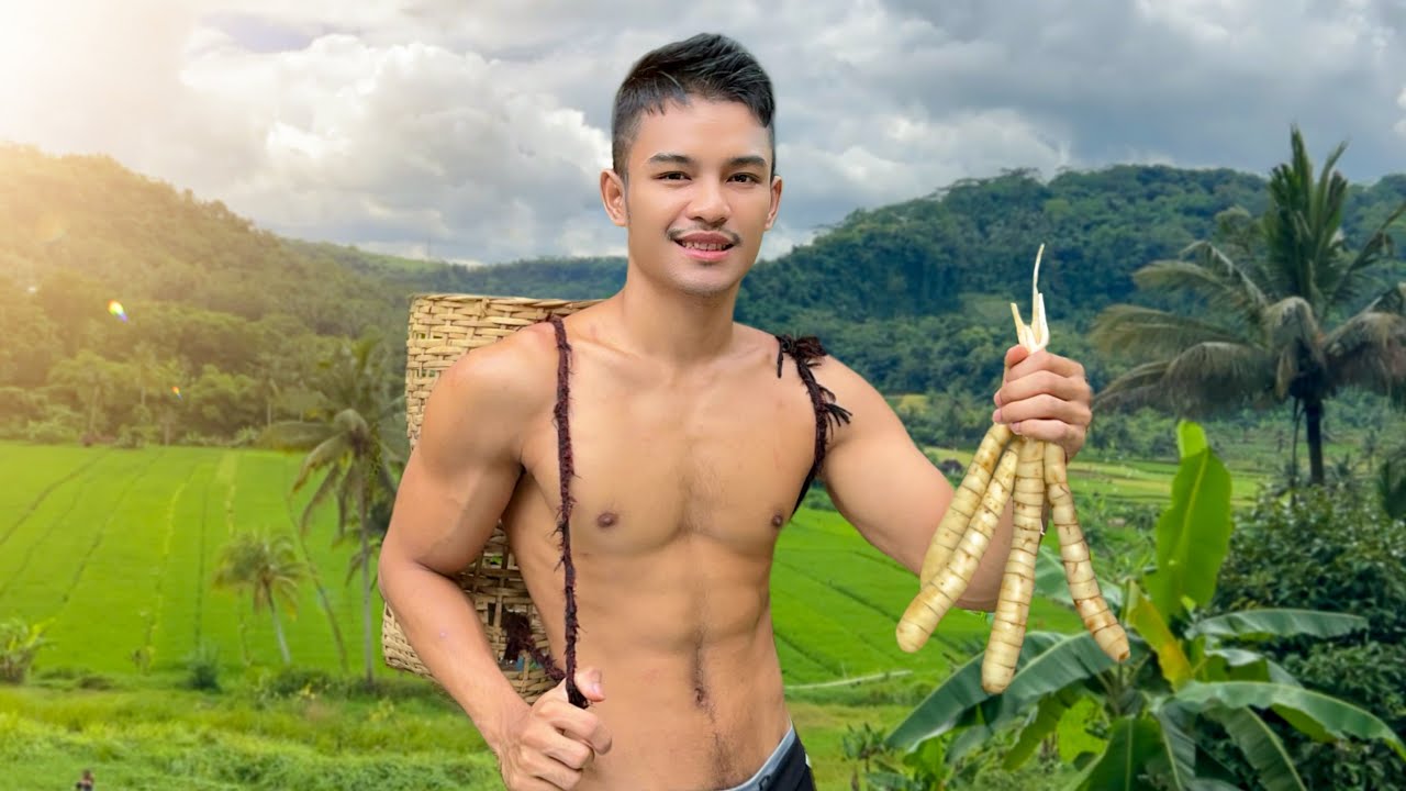 Beautiful indonesian young man lives in the village