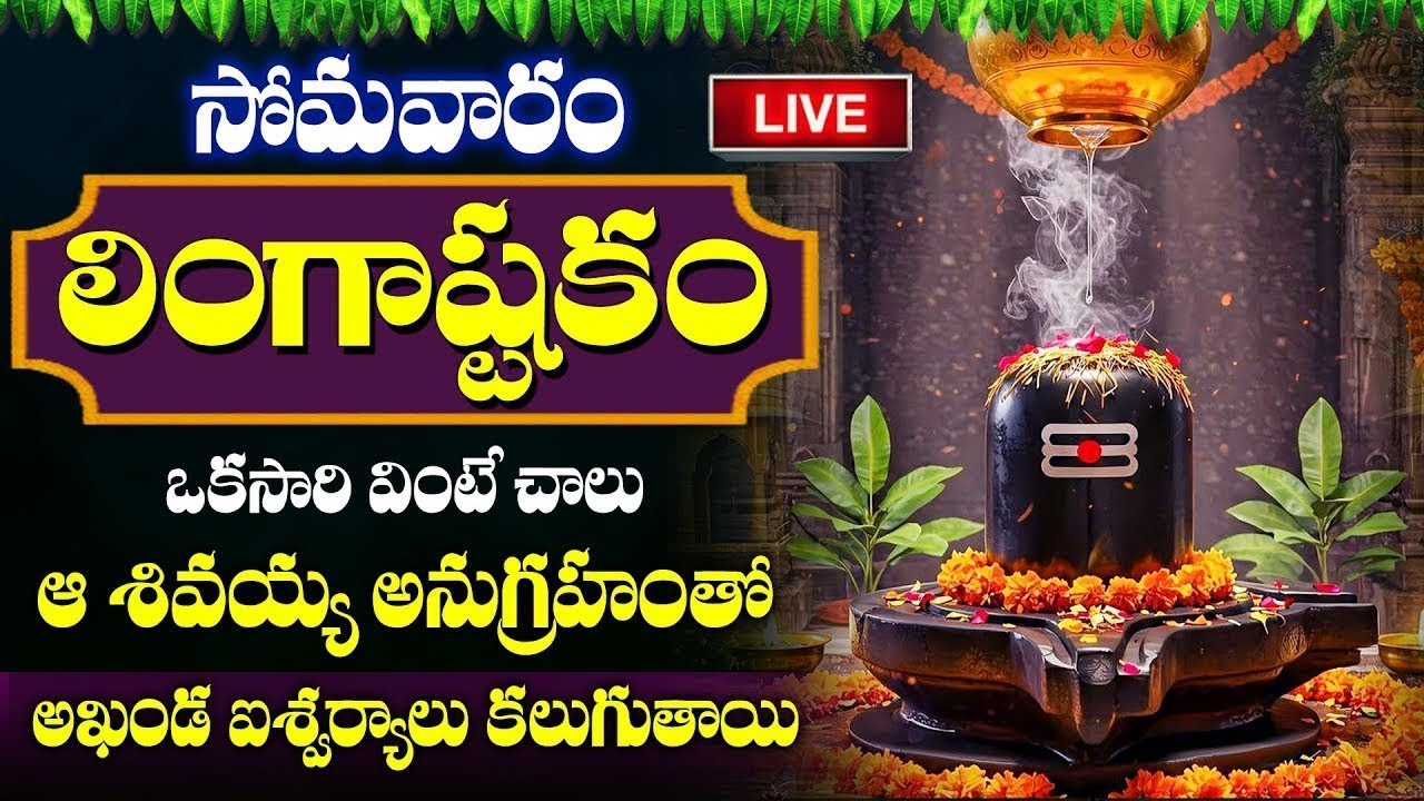 LIVE : సోమవారం రోజు లింగాష్టకం వింటే మీ కష్టాలు తీరి సకల సంపదలు సిద్ధిస్తాయి | Lingashtakam