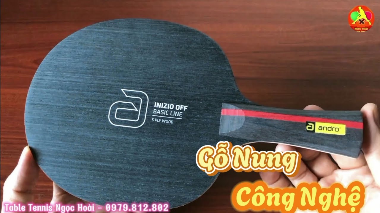 Review cốt vợt Andro INIZIO OFF, lớp gỗ bề mặt công nghệ gỗ nung của Đức.