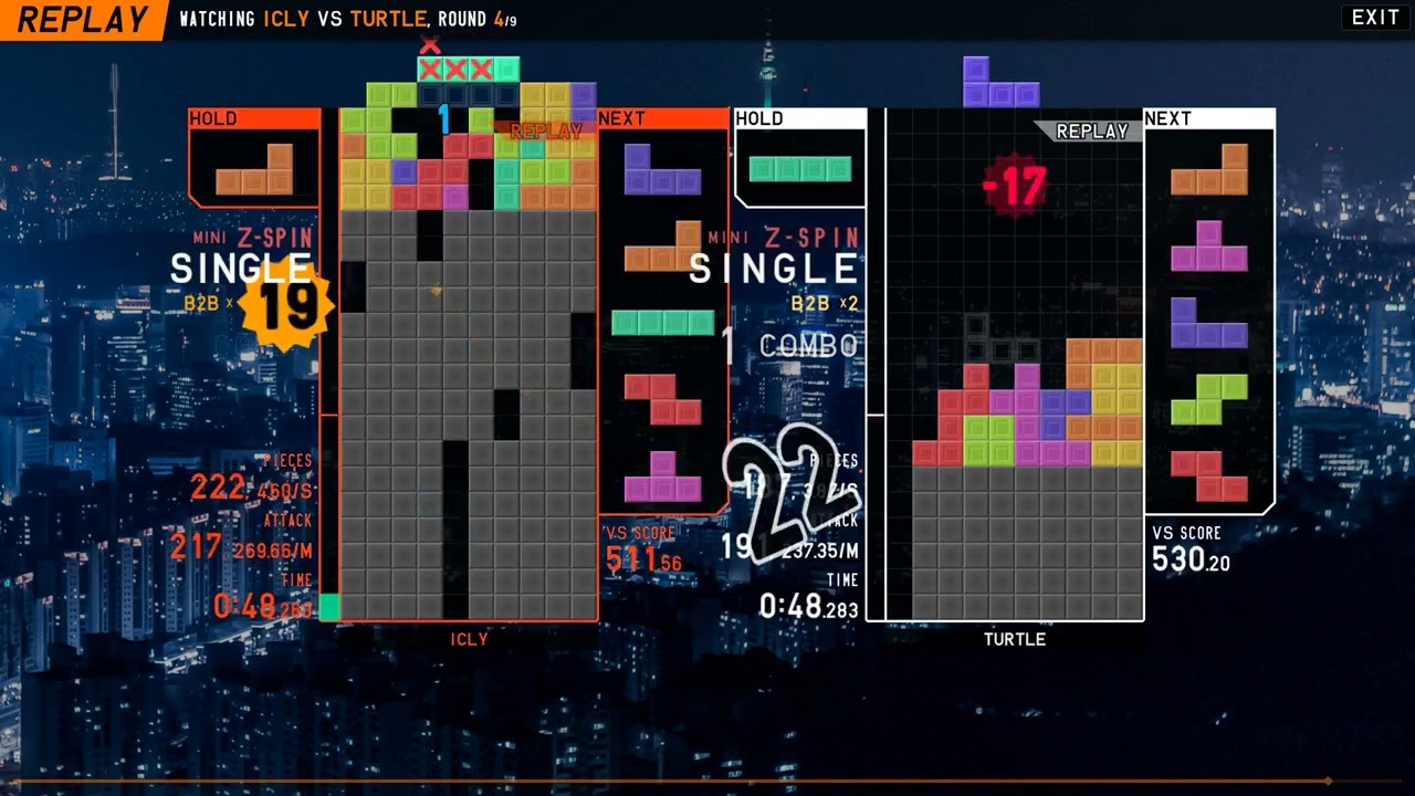 [Tetr.io] TETRA LEAGUE S2 세계 2위 ICLY vs 한국 1위 TURTLE #2