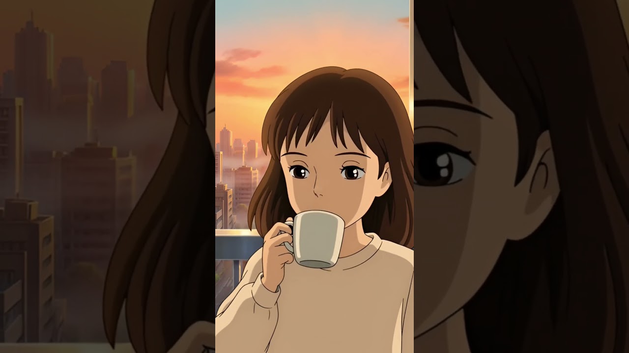 Peaceful Morning Coffee ☀️ Relaxing Balcony Animation | Ghibli Style
