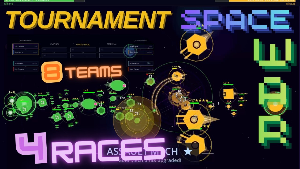 8-Team Elimination Tournament! 4 Races Battle for the Crown | Space War