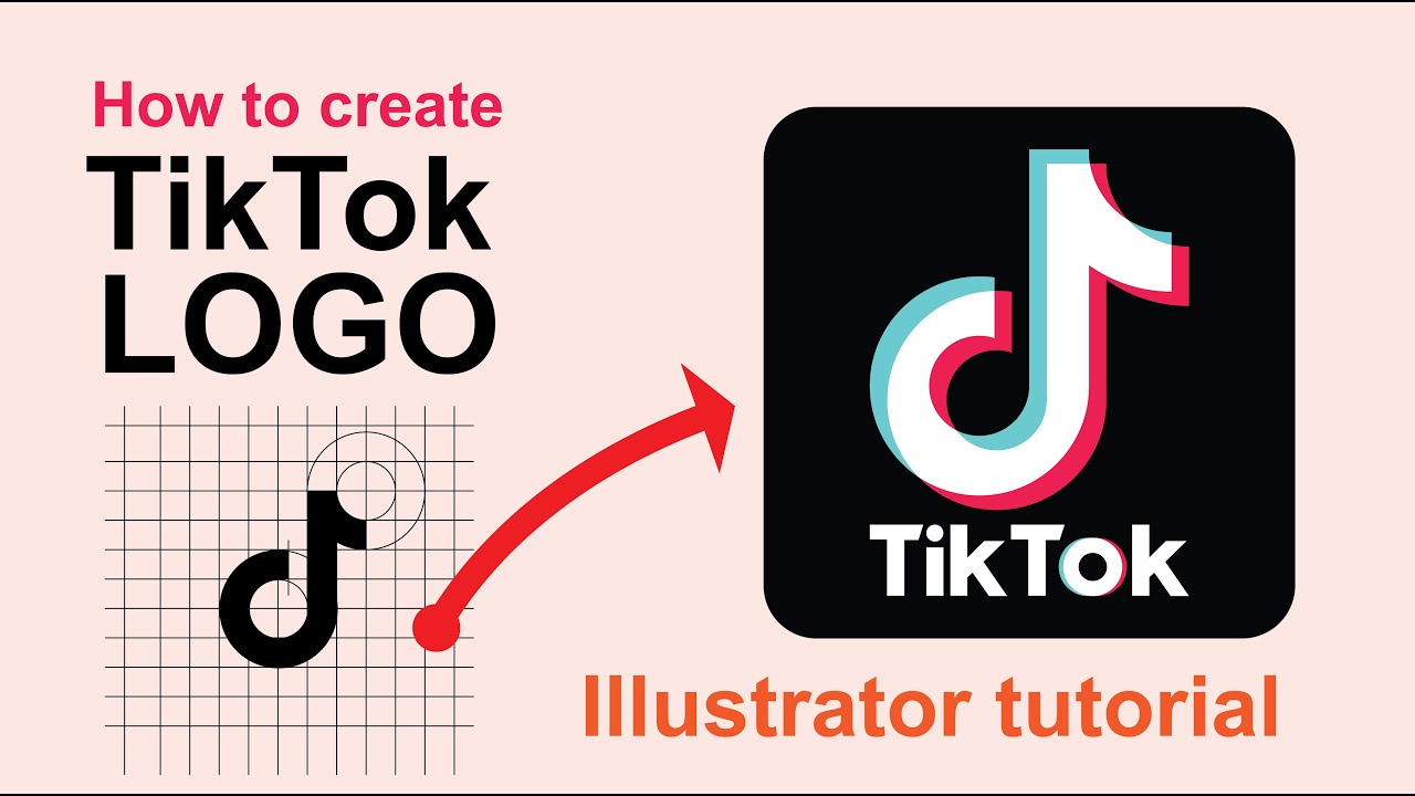 tiktok logo design in Adobe Illustrator @PixVian