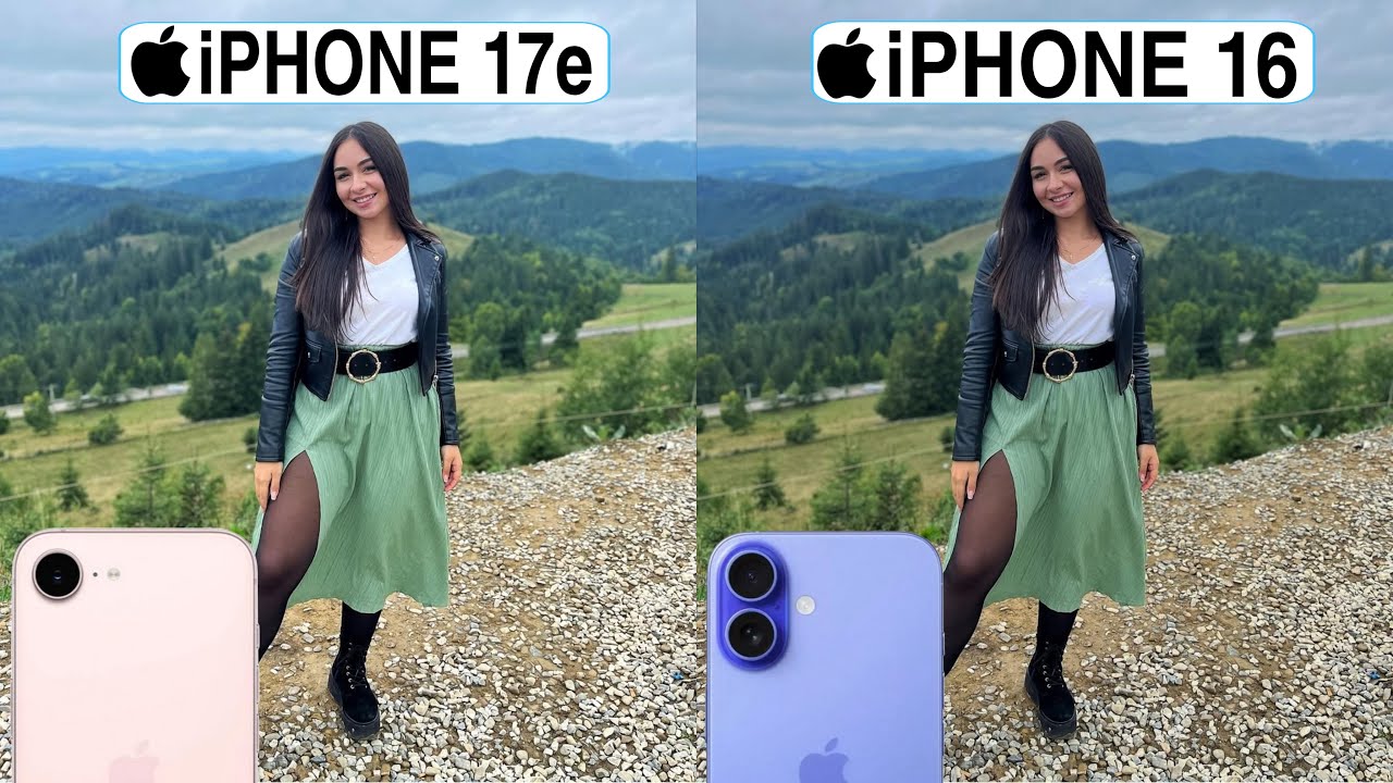 Сравнение камер iPhone 17e и iPhone 16.
