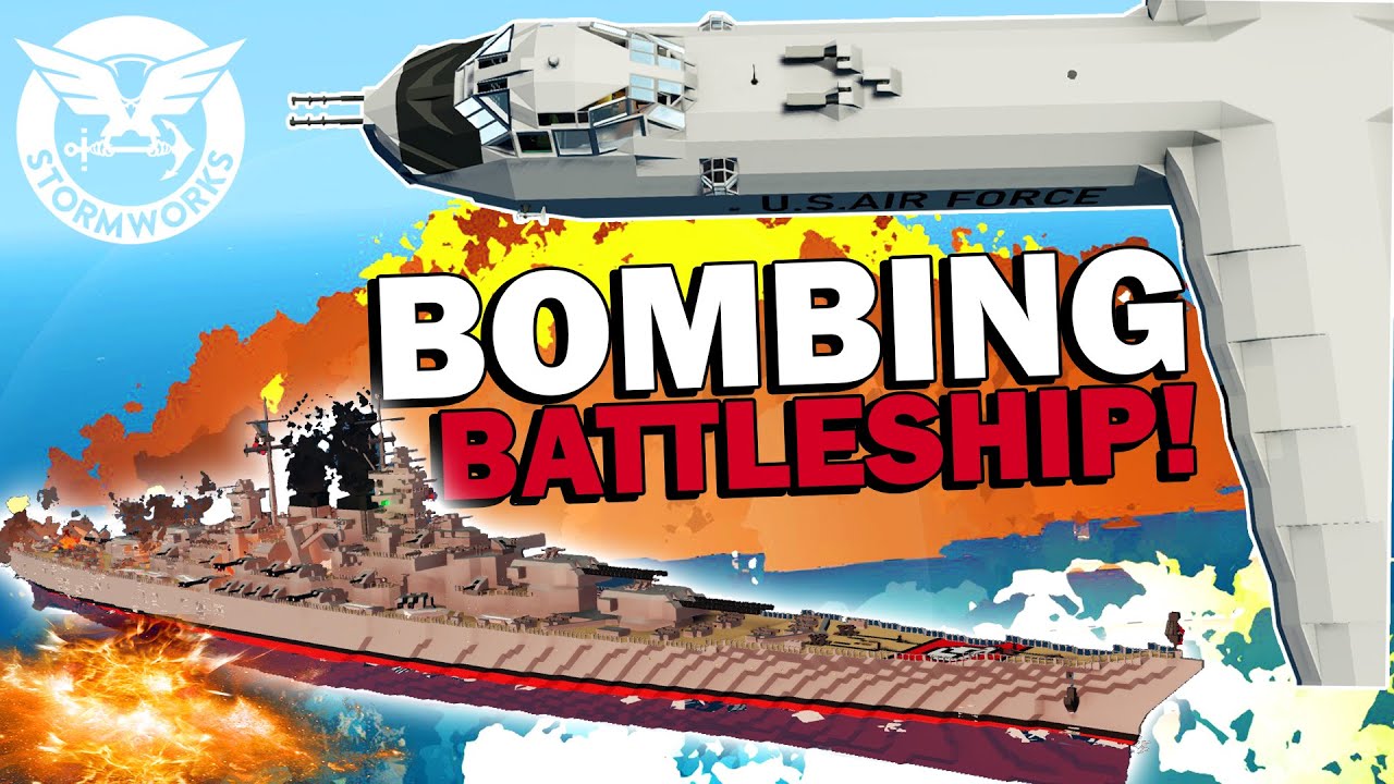BATTLESHIP Hit By SO MANY BOMBS!  -  Stormworks Gameplay