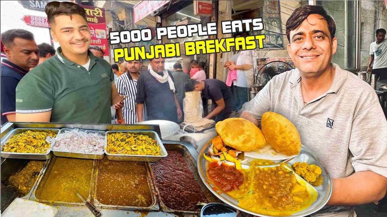 Best PUNJABI BREAKFAST Pehlwan Kulcha, Sansari Halwai Puri | Punjabi street Food India