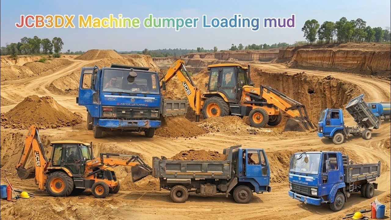 JCB3DX LOADING MUD | JCB AND DUMPER TOCHAN KING | JCB3DX MACHINE VIDEO |DUMPER LOADING MUD VIDEO 