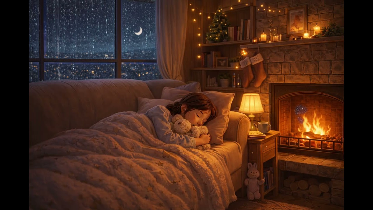 8 Hours Deep Sleep Music – Rain, Thunder & Lightning | Piano & Flute Instrumental