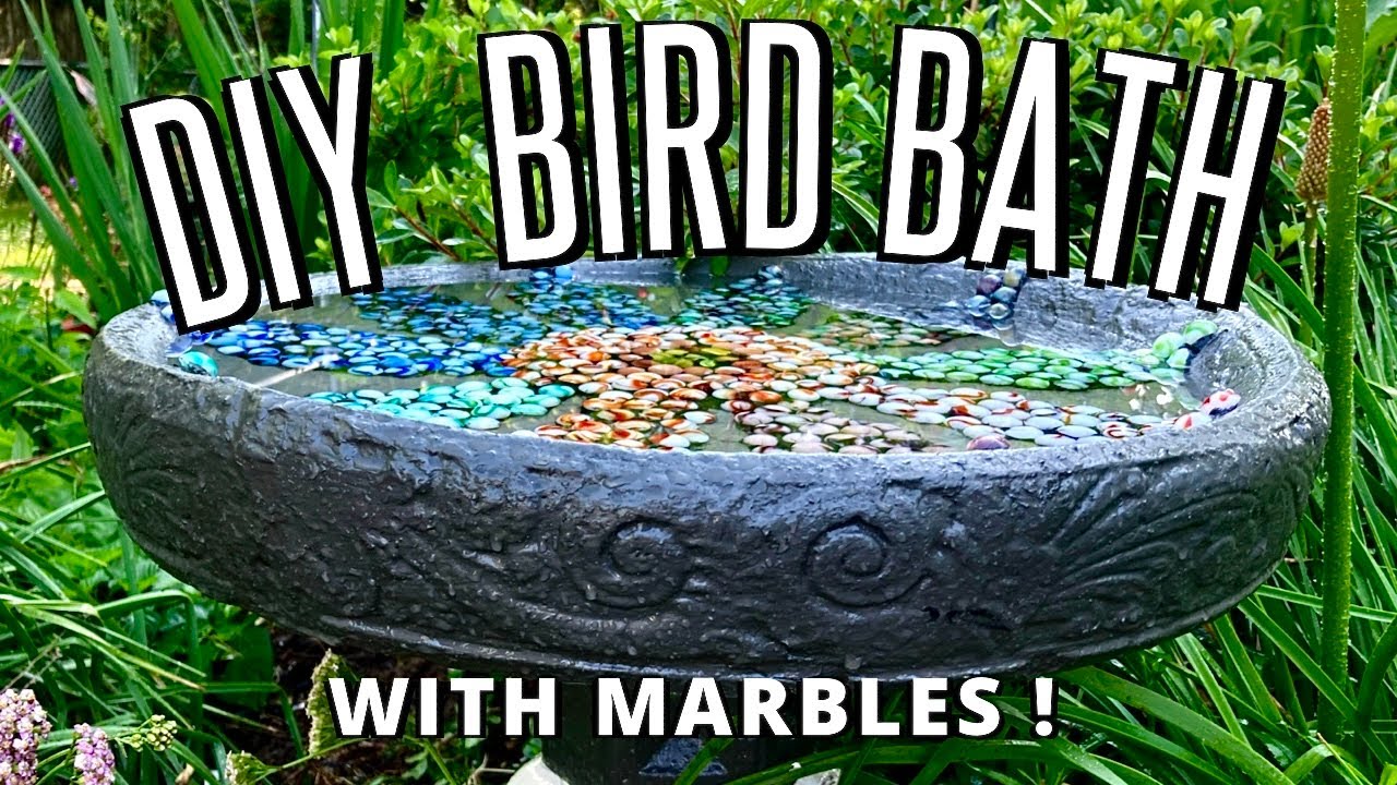 DIY BIrd Bath Restoration With Vintage Marbles!