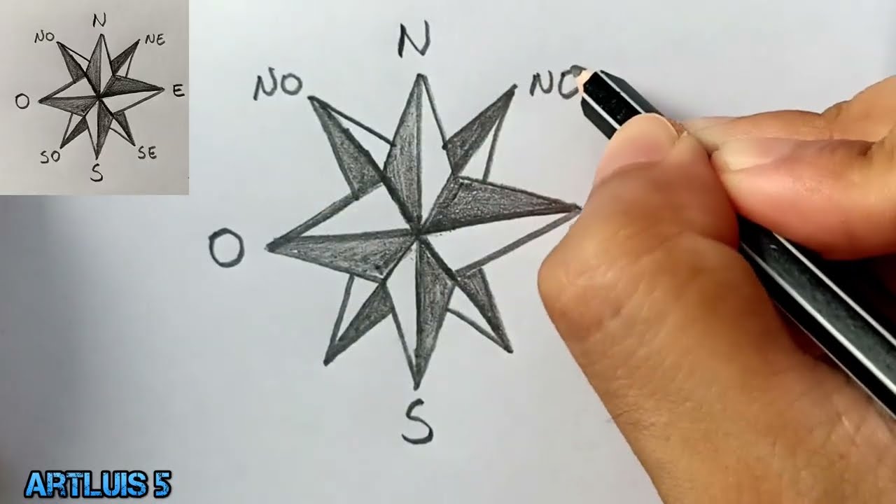 Comment dessiner une rose des vents