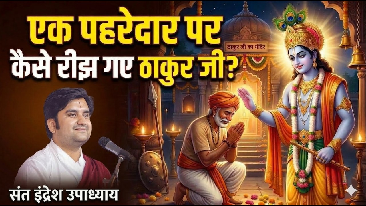 एक पहरेदार पर कैसे खुश हुए इंद्रेश उपाध्याय जी? | श्री ठाकुर जी की अद्भुत कथा