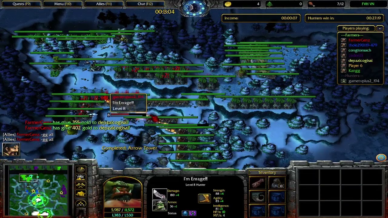 Warcraft 3 Farmer vs Hunter #73