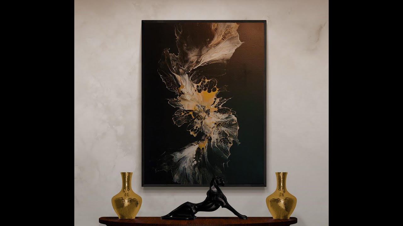 (746) GOLD and LACE DecoArt Satin Enamel Dutch Bloom/Vine Acrylic Pour!