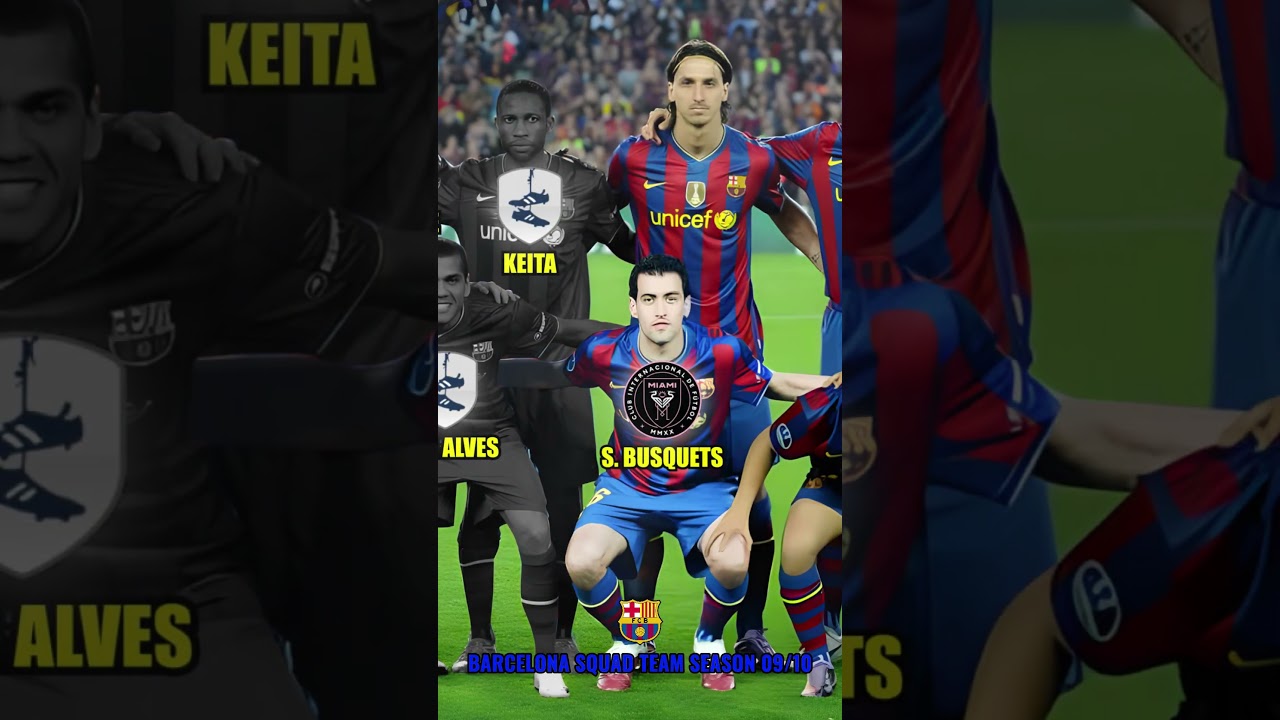 BARCELONA SQUAD TEAM SEASON 2009/2010 (messi, ibrahimovic) #bintangbola