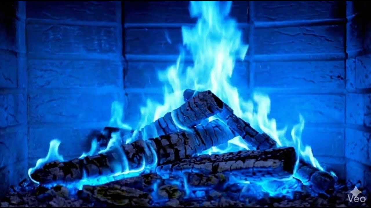 Relajante Fogata de Fuego Azul con Sonido Real 🔥💙