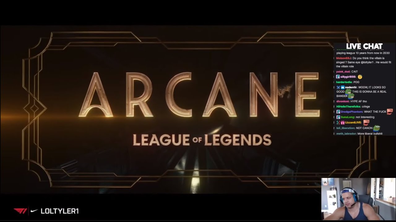 Tyler1 reacts to LoL Arcane