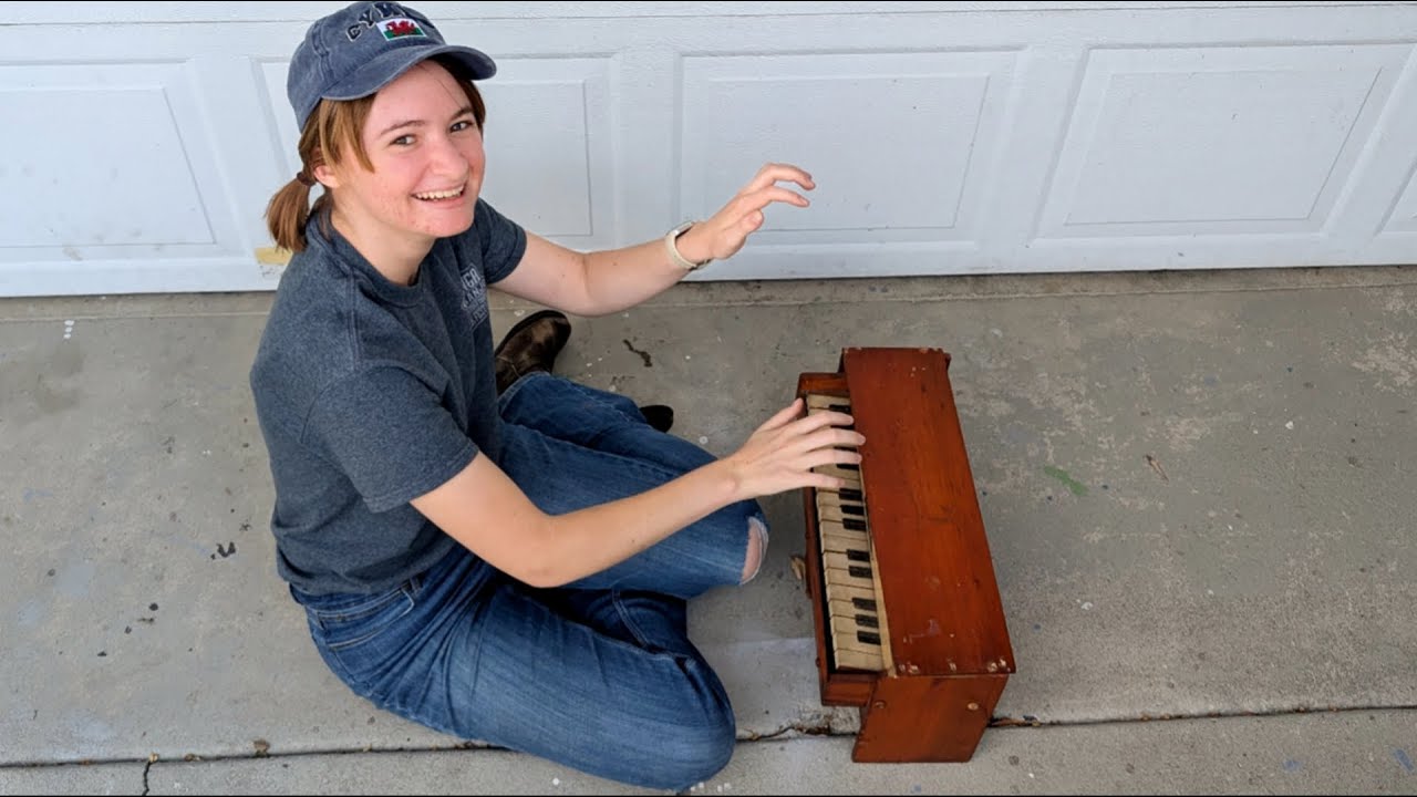 Antique toy piano powered by duct tape!