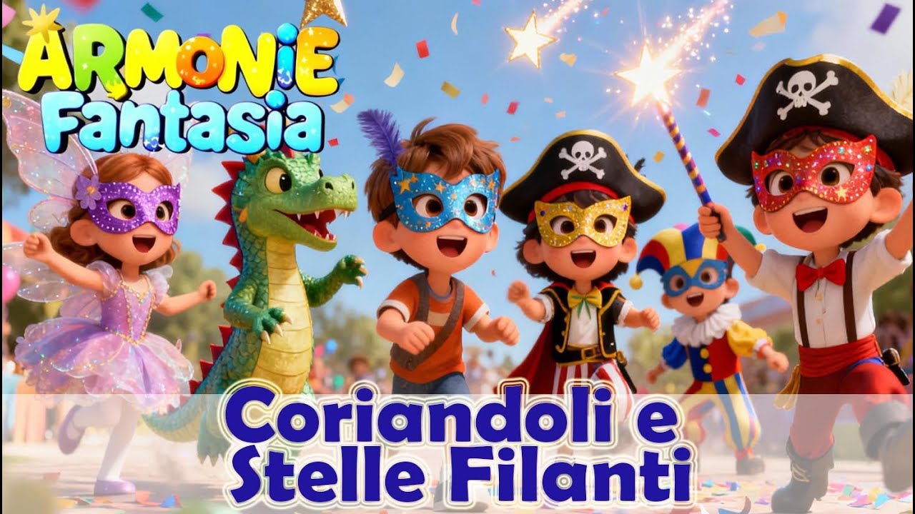 Coriandoli e Stelle Filanti 🎉Carnevale🎭 | Canzone di Carnevale per Bambini | Armonie Fantasia