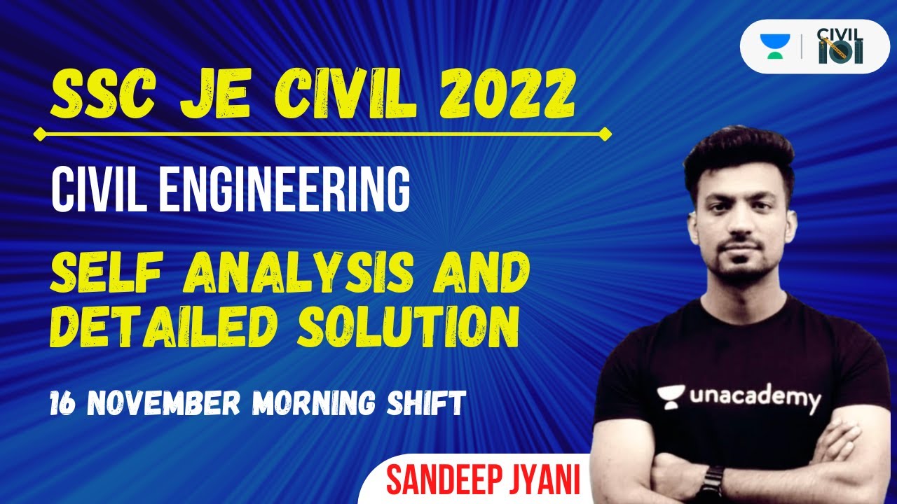 SSC JE CIVIL 2022 | Self Analysis and Detailed Solution | Civil Engineering | Sandeep Jyani