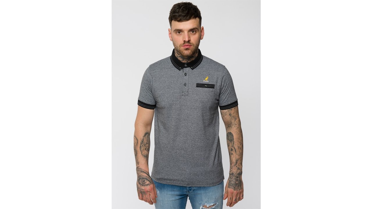 KANGOL MENS EDISON POLO SHIRT BLACK