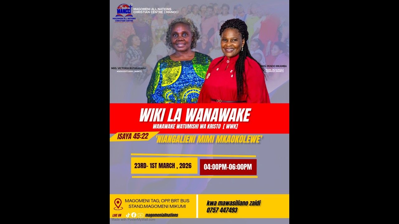 KARIBU KWENYE WIKI LA W.W.K | MANCC |  JUMATANO TAR 25. 02. 2026