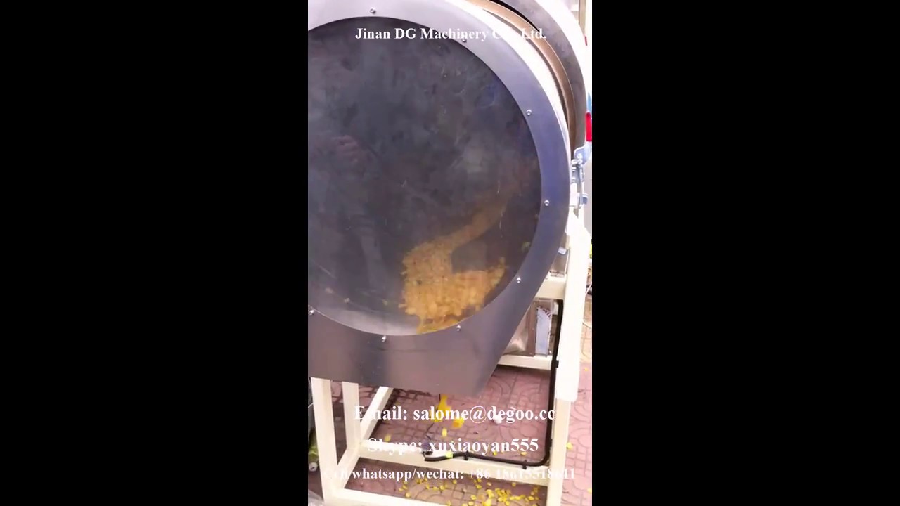Sugar spraying coating system for cereal corn flakes snack food single roller flavoring machine