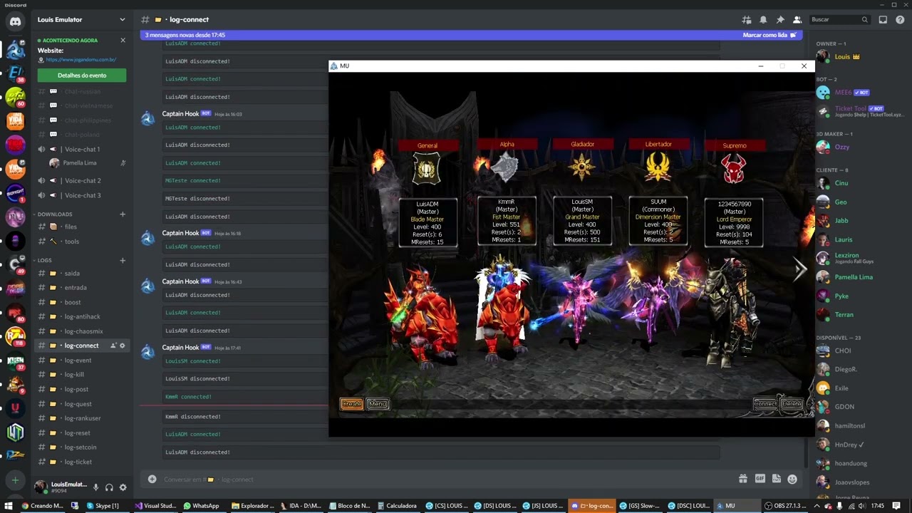 JogandoMu - Discord Server - Webhook(Update 32)