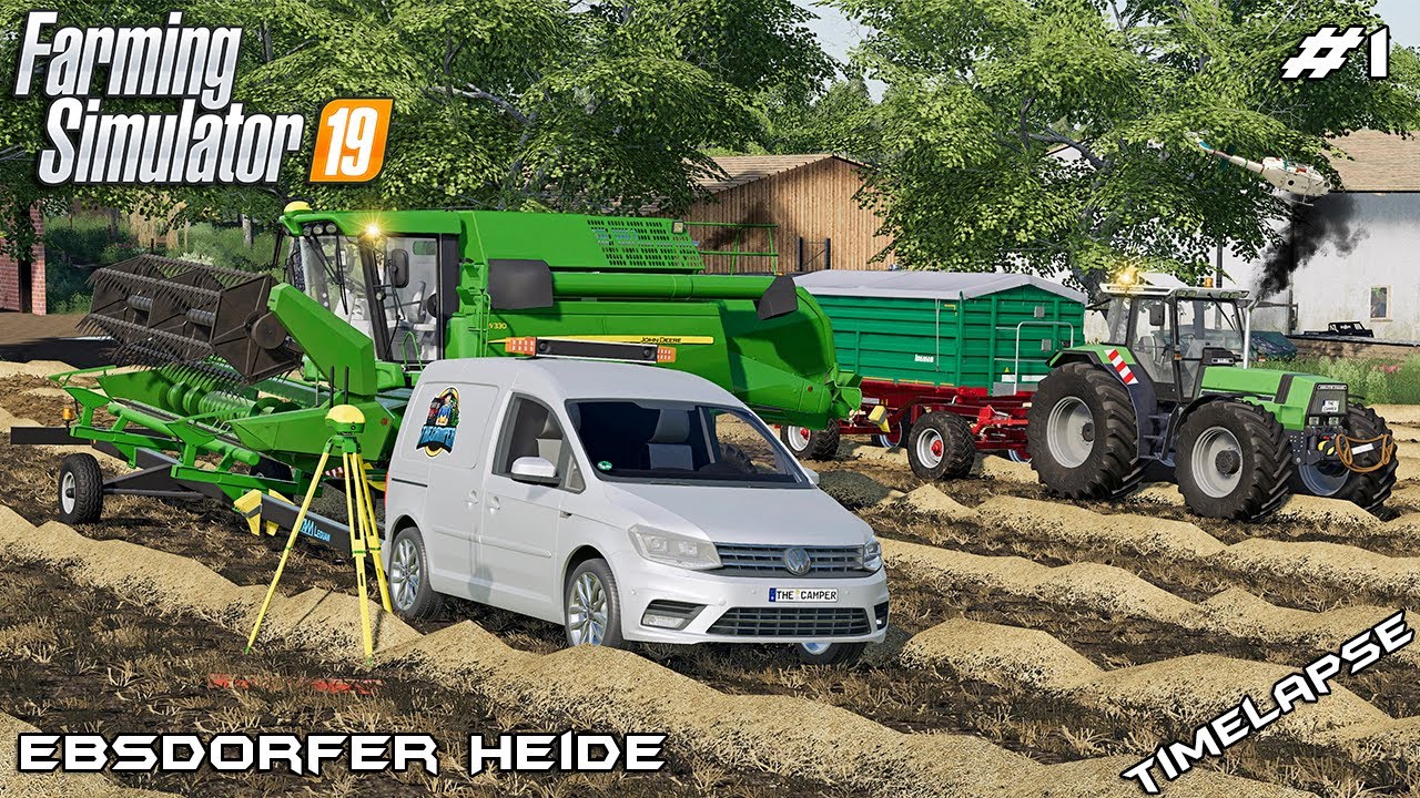 Уборка урожая с John Deer W330 и Deutz AgroStar | Ebsdorfer Heide | Farming Simulator 19 | Эпизод 1