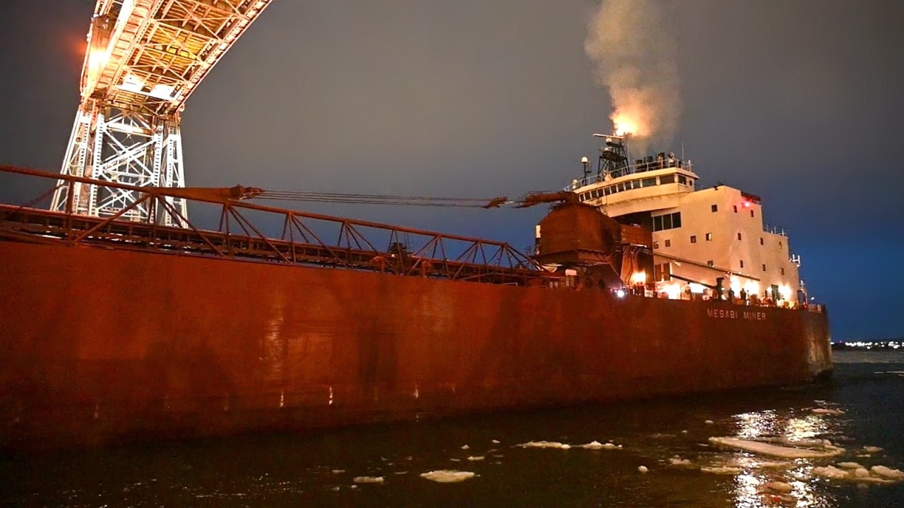 Mesabi Miner - The First Giant Departs Duluth, Loaded Down With Taconite