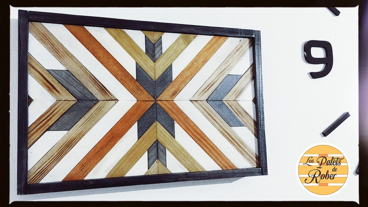 Cuadro de madera mosaico geométrico / geometric wooden frame