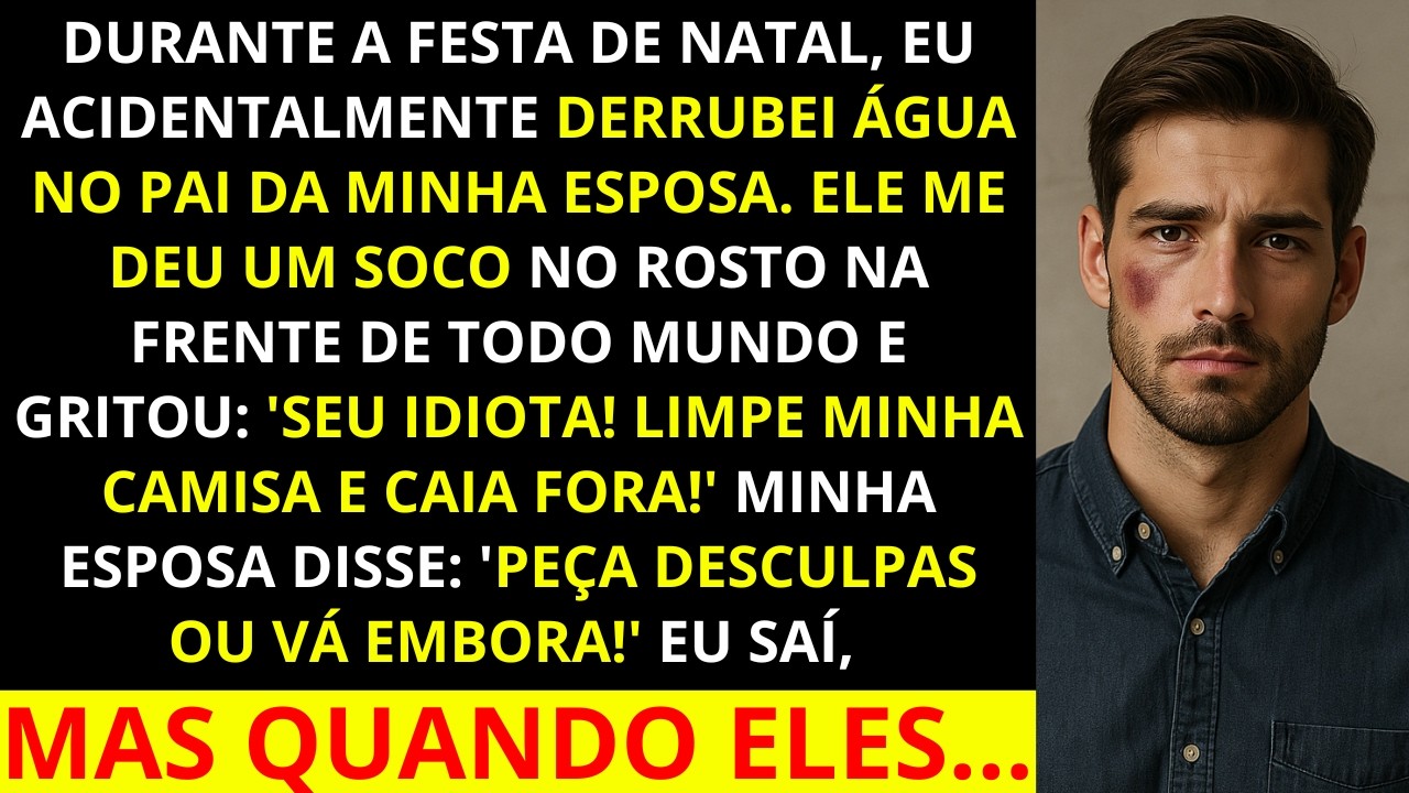A ceia virou um pesadelo: por causa de um copo d’água meu sogro deu um soco na frente de todos..