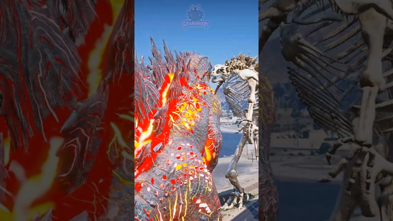 Nuclear Godzilla vs Skeleton Godzilla - Insane Godzila Battle