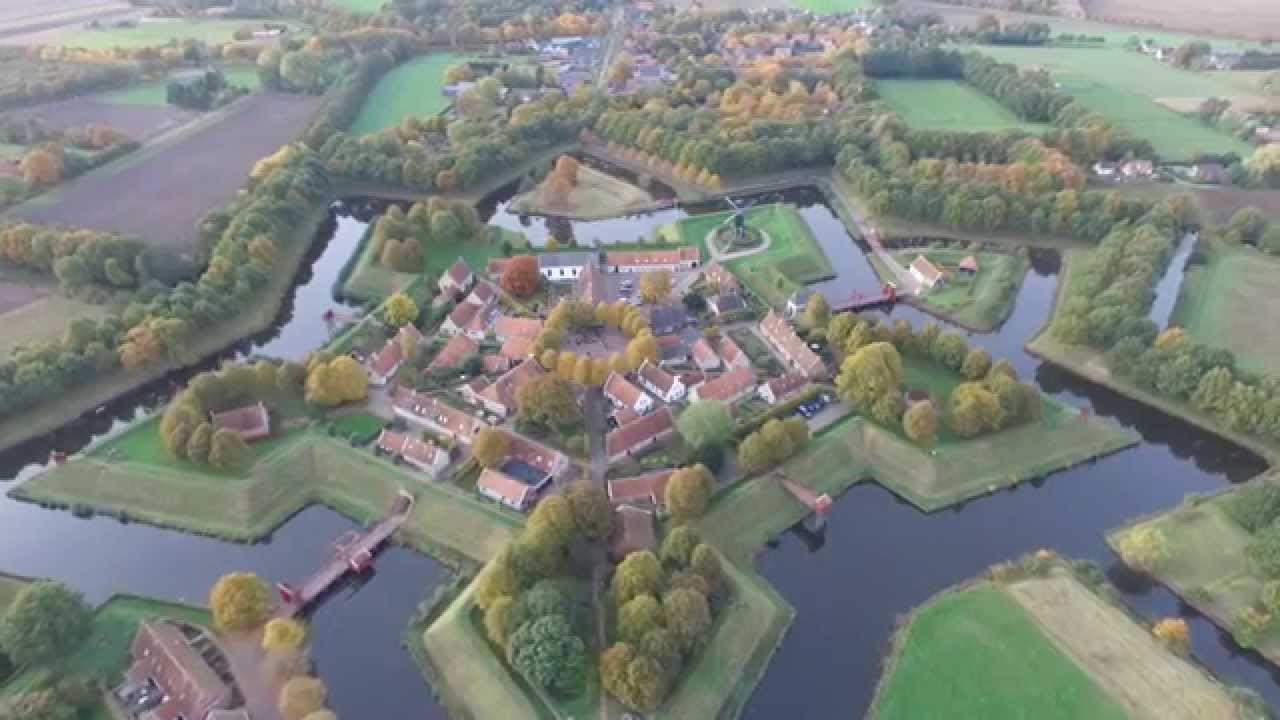 Vesting Bourtange vanuit Drone perspectief