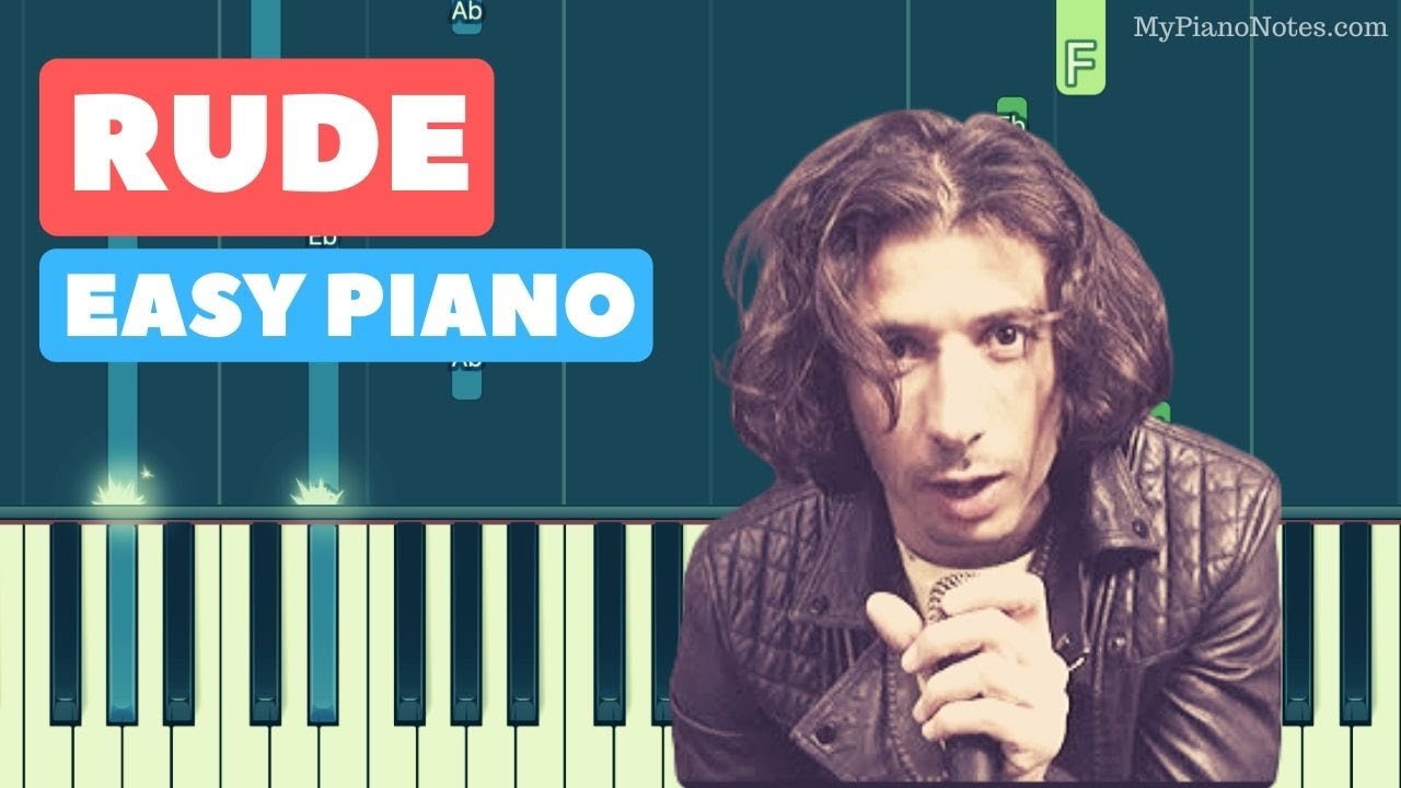 Rude - Piano Tutorial with Chords | Piano Cover of Song by Magic | Easy to Play