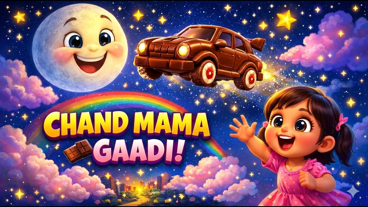 Chand Mama Ki Chocolate Gaadi 🍫🚗 | Magical Kids Poem in Cute Baby Voice 🌙✨chanda mama#viral