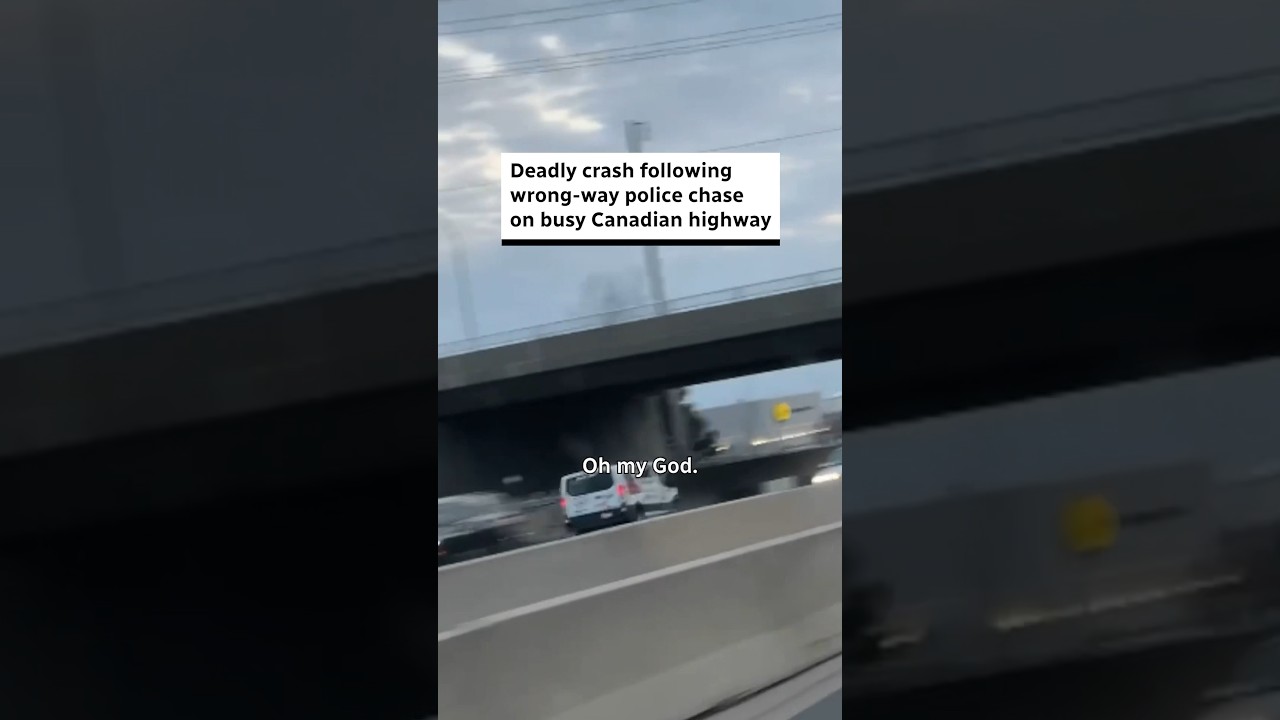 Police chase going wrong way on highway ends in crash