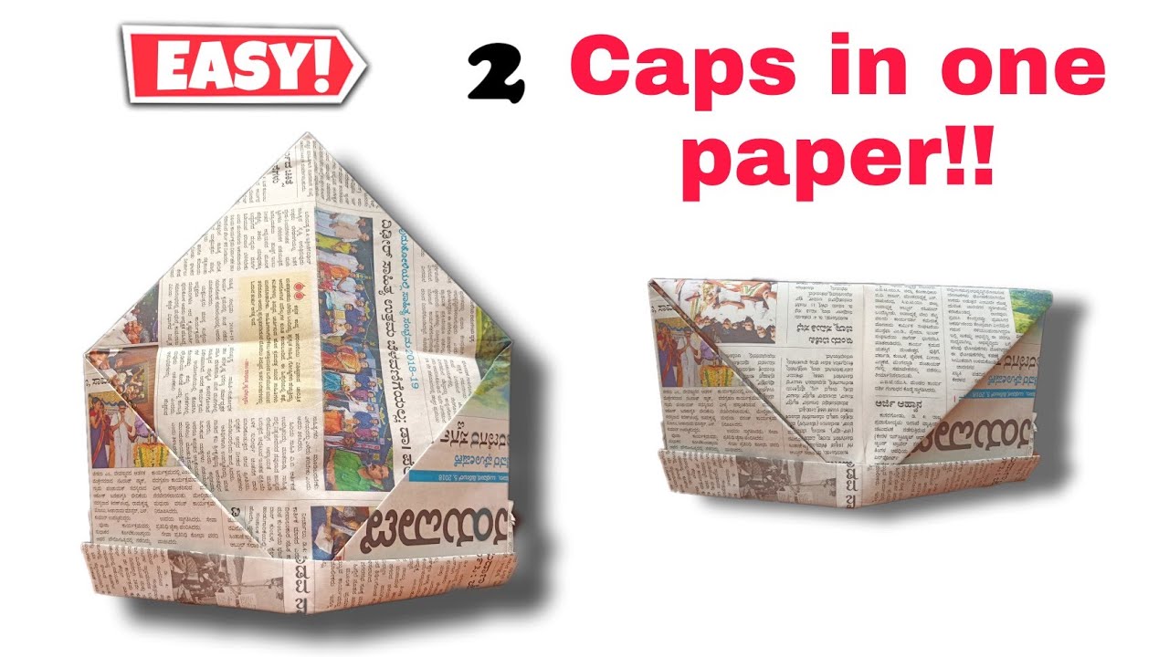 2 types of caps from newspaper
