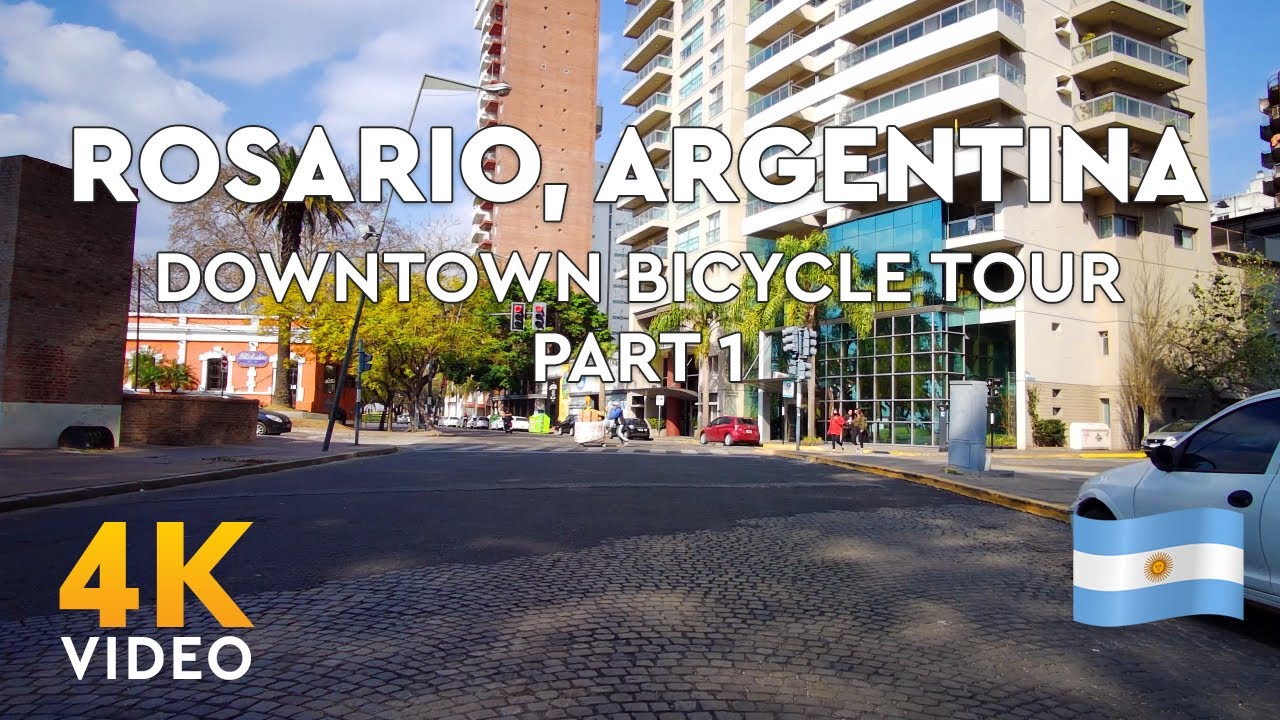 4k - ROSARIO Argentina, Downtown bicycle tour part 1 🇦🇷