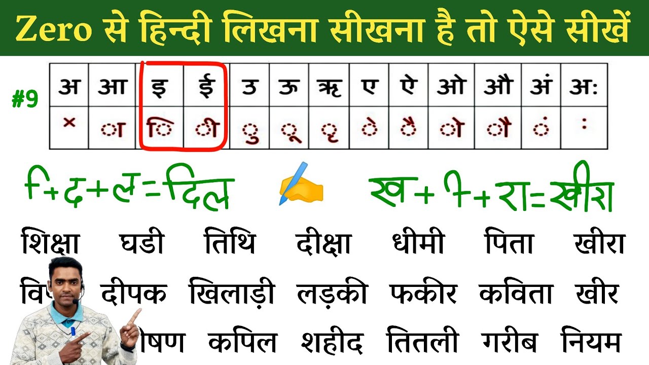 हिंदी लिखना कैसे सीखे l hindi likhna kaise sikhen l how to write hindi l इ aur ई ki matra wale shabd