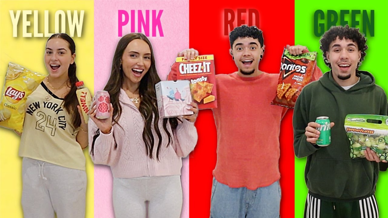 EATING ONLY ONE COLOR OF FOOD FOR 24 HOURS! (Rainbow Food Challenge)