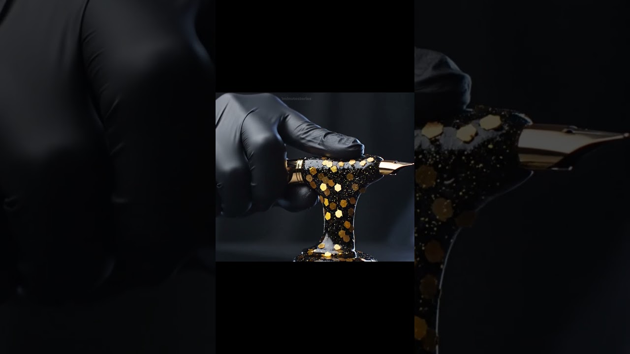 AI's Golden Pen oozes GORGEOUS GLITTER SLIME! ✍️✨ Surreal Art!