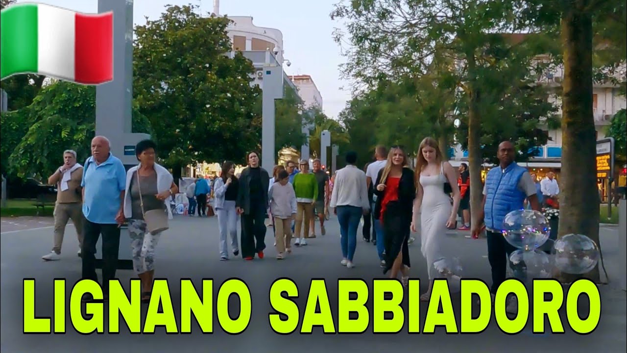 Lignano Sabbiadoro Italy,  City Center  - Evening Walking Tour