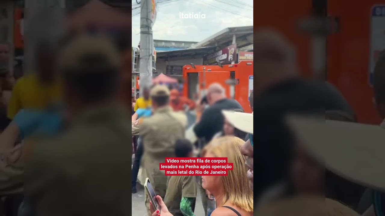 V&Iacute;DEO MOSTRA FILA DE CORPOS LEVADOS NA PENHA AP&Oacute;S OPERA&Ccedil;&Atilde;O MAIS LETAL DO RIO DE JANEIRO
