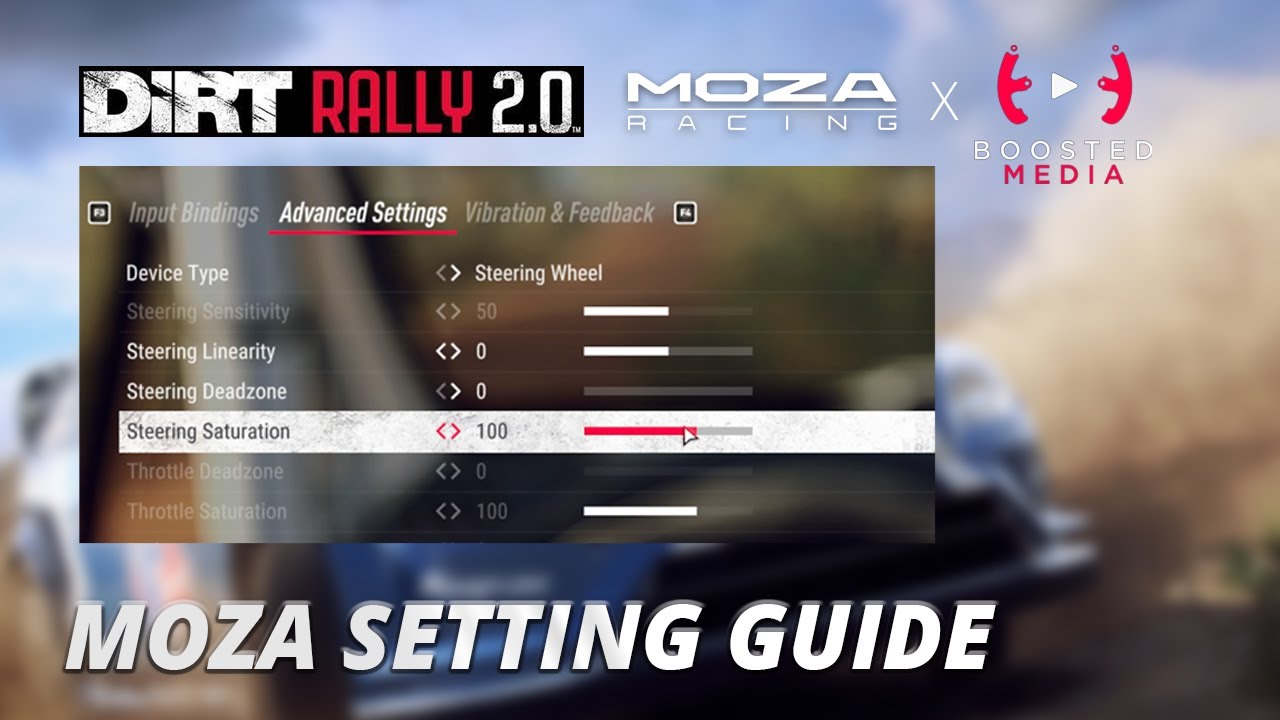 Руководство по настройке колесной базы MOZA для DiRT Rally 2.0