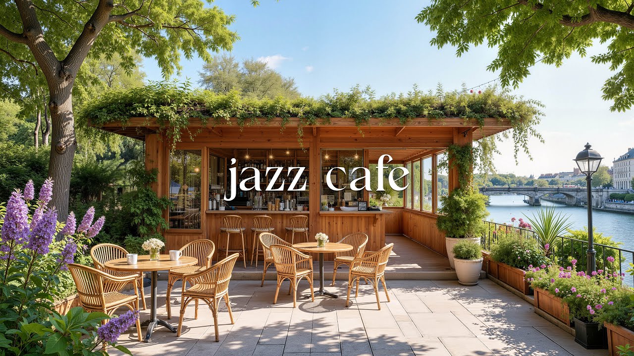 Cozy Spring Garden Café in Full Bloom | Relaxing Jazz for Calm Mind, Focus and Stress Relief