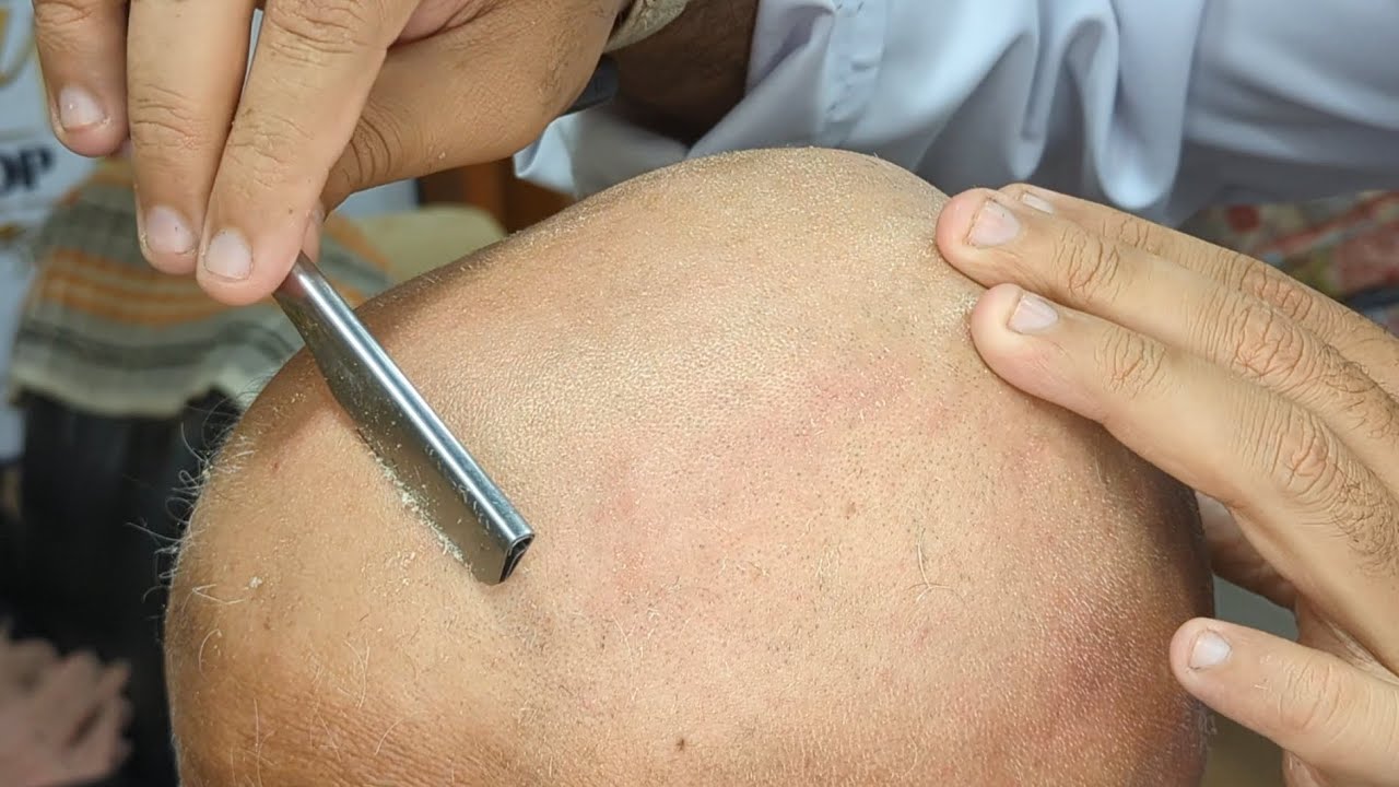 Attractive head shave relaxing sound tutorial zaibi barber shop