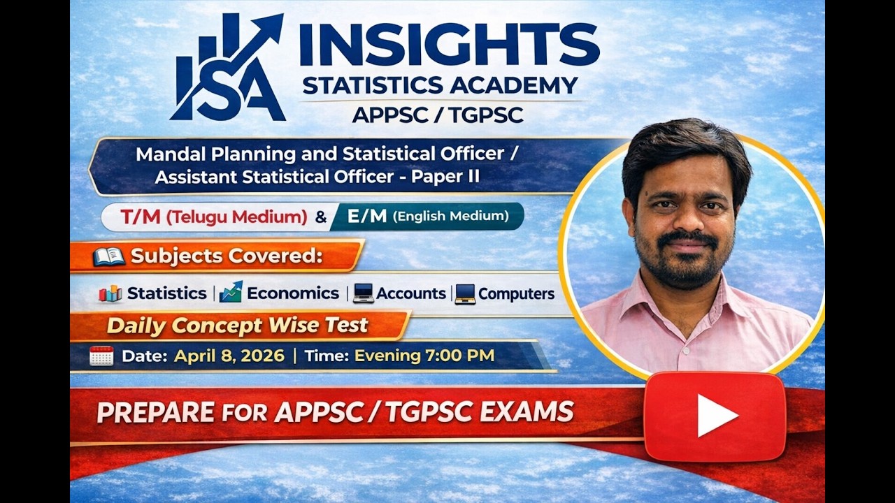 APPSC ASO Daily Test Series@INSIGHTSSTATISTICSACADEMY   #STATISTICS #ASO #MPSO #APPSCASO #APPSCMPSO