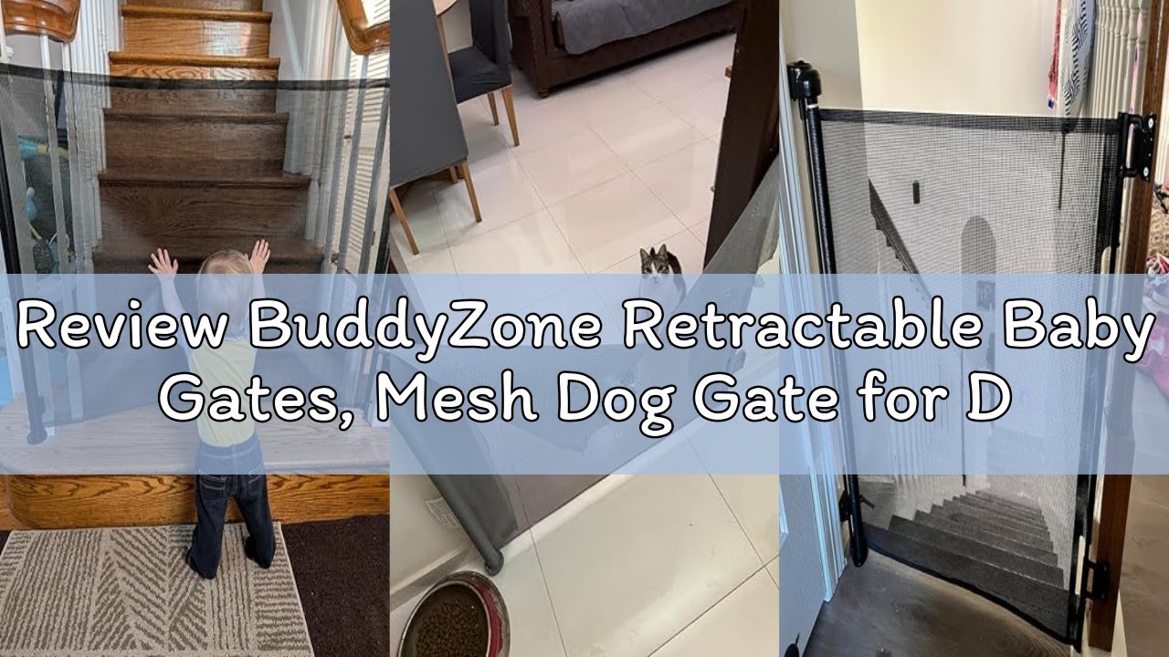 Review BuddyZone Retractable Baby Gates, Mesh Dog Gate for Doorways, 33.6